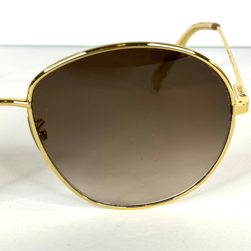 CELINE 61MM Oval Sunglasses NEW Gold Smoke Made in Italy - Picture 4 of 15